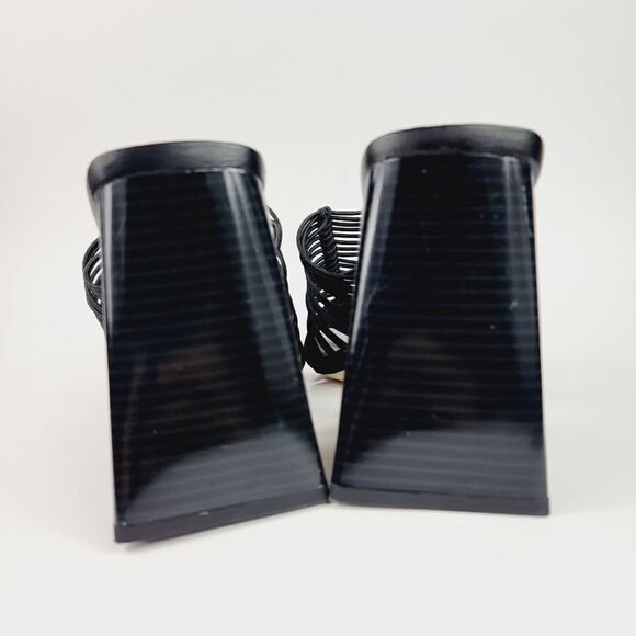 Sam Edelman Laurette Square Toe Black Strappy Block Heels Size 9.5 - Picture 7 of 11